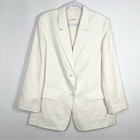 Everlane The Oversized Blazer in Linen in Bone Cream Size 12 Office - Picture 7 of 14